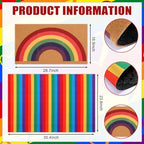 Drydiet 2 Pcs Pride Month Layered Doormats Rainbow LGBTQ Coir Welcome Mat - Image 3
