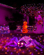 2Packs 380 LED Halloween Lights, Each 125FT String Lights 8 Lighting Modes & Timer Memory, Outside Waterproof Strings Lights for Trees Gardens Yard Holiday Decorations, Purple and Orange - Image 2