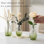 Glass Bud Vase Set of 60 - Small Vases for Flowers in Bulk - Assorted Vintage Crystal Vases for Flowers, Table Centerpieces (Green, 60 Pcs) - Image 2