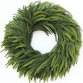 26" Lifelike Artificial Christmas Norfolk Pine Wreath for Front Door Decor by GLIDLION