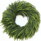 26" Lifelike Artificial Christmas Norfolk Pine Wreath for Front Door Decor by GLIDLION