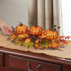 Fall Centerpieces for Table, Lighted LED Sparkle Pumpkins Battery Operated with Timer for Thanksgiving Autumn Harvest Dining Table Decorations 28’’ L - Image 7