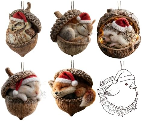 Glowing Christmas Story Ornaments, 9-Piece Light Up Mini Scene Set (Set N) by Unknown
