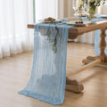 6Pcs Light Blue Cheesecloth Table Runner 120 Inches for Home Decorations by KEKETOARRANGE