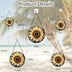 Retro Sunflower Stained Glass Window Hanging Suncatcher Gifts for Mom 9.8" - Image 6