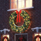 VINGLI 72 Inch Prelit Christmas Wreath Fence, Party Decor, Plug-in LED - Image 5