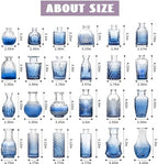 KOIUEYW Bud Vases Set of 24, Gradient Blue Vintage Small Vases for Flowers, Clear Crystal Mini Glasses in Bulk, Small Flower Design for Centerpieces Wedding Home Flower Party Decor - Image 6