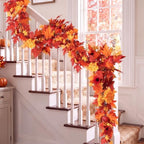 Thiccywoov 6 ft Fall Garland for Mantle, Maple Leaf Thanksgiving Decor - Image 2