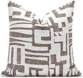 Throw Pillow Cover 20x20, Double Sided Geometric High Density Jacquard Pillow Covers for Sofa, Bed, Rattan Chair, Bedroom, Living Room(Brown) by AIBUHOME