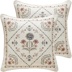 ISAENNE Designer Linen Throw Pillow Cover,Set of 2,18"x18"-Cornucopia B by Isaennehomedecoration