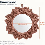 Small Boho Wall Mirror, Coffee Brown Macrame Mirror for Home Wall Decor - Image 2