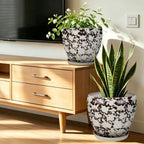 Ceramic Plant Pots With Saucer & Drainage Hole, 10 inch Indoor Flower Pots - Image 2