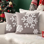 MIULEE Christmas Throw Pillow Covers Grey Decorative Snowflake 20x20 by MIULEE