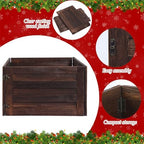 Macarrie Wood Christmas Tree Collar Box, Stand Cover, Brown, 26 x 12 Inch - Image 4