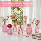 30 Pcs Pink Glass Bud Vases Bulk, Vintage Small Flower Vase Set - Image 4