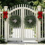 26" Christmas Norfolk Pine Wreath for Front Door (2, Wreath with Sign) - Image 5
