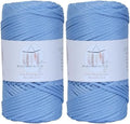 Makromecity, 2 Skeins of Polyester Macrame Cord 3mm x 131 Yards (394 feet) 3mm Polypropylene Baby Blue Macrame Cord Crochet Macrame Bag Cord Crafts for Wall Hangings, Bags, Underplate, Rug… by Makromecity