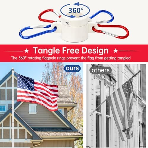 ZMTECH 10 FT Flag Pole in Ground, Heavy Duty Flag Pole Holder for Outside House with 5 Pronges Base, Extra Thick Flag Pole Kit for Yard Outdoor Garden Decor Residential Commerical Silver - Image 4