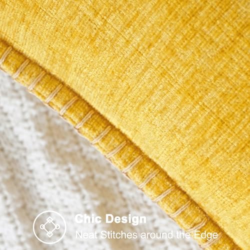 CaliTime Decorative Throw Pillow Covers 24 X 24 Inches Mustard Yellow - Image 3