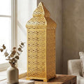 Vela Lanterns Decorative Indoor Tall Moroccan Floor Candle Holder, Gold, XL by VelaCandleLanterns