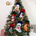 LUBOT 6 Pack Christmas Stockings Embroidered 20" Velvet Large Family Xmas Stocking Set of 6 Cute Cartoon Soft Luxury Stocking with Gold Piping Fireplace Hanging Holiday Decor - Image 5