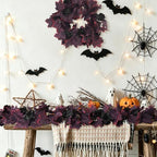 RECUTMS Black Burgundy Garland Artificial Black Rose Garland Fall Leaf Vine - Image 6