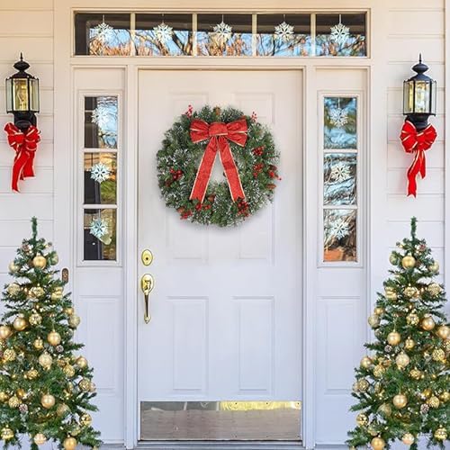 Christmas Wreath Front Door Wreath - 24 Inch Outdoor Christmas Wreath Large Winter Wreath Holiday Xmas Christmas Decoration DiliComing - Image 3