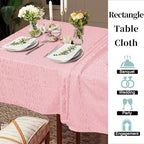 Elegant Tablecloth Rectangle, 60"x120", 1PC Washable Table Cloth for 9ft Table (10-12 Seat) - Cotton Polyester, Wrinkle Resistant, Pink Table Cloths for Valentine's Day & Celebration, Luxury Bows - Image 5