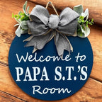 Grandparent welcome sign Grandparent door sign Nana & PopPop's house decor Grandma's garden Grandkids welcome (UV61-Navy Papa's Room, 11" Width) - Image 3