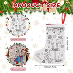 Zhanmai 24 Pcs Color Your Own Christmas Stocking Kit, Grinchy - Image 2