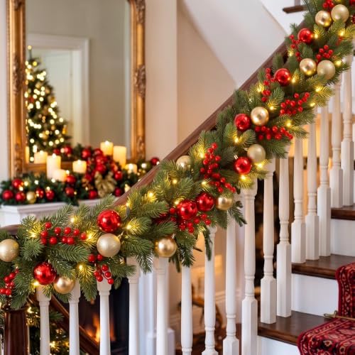Thiccywoov 6 ft Pre-lit Christmas Garland with Light for Mantle, Xmas Decor - Image 3