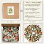 Fall Wreath for Front Door, 20'' Autumn Pumpkin Wreath with Cream Berries, Greenery, Lamb Ear & Maple Leaves, Thanksgiving Harvest Fall Decorations for Home Porch Wall Window Indoor Outdoor - Image 3