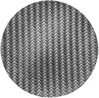 Restaurantware Round Gray Woven Metallic Pearl Placemat, 15 in, 6 Pack - Image 2