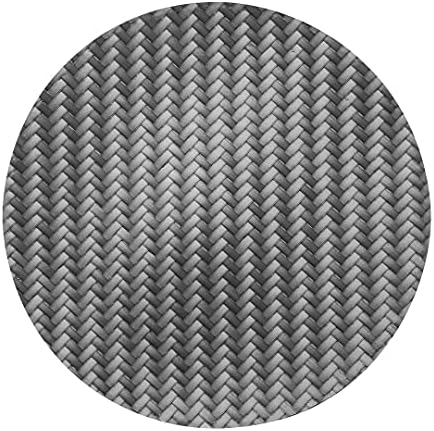 Restaurantware Round Gray Woven Metallic Pearl Placemat, 15 in, 6 Pack - Image 2