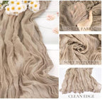 12 Pack Nude Cheesecloth Table Runner 35x120 Inch, Boho Light Brown Cheese Cloth Table Runner Long Tan Gauze Runner for Wedding Party Bridal Baby Shower Holiday Table Decor - Image 3