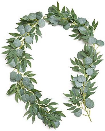 Ling's Moment Artificial Eucalyptus & Willow Garland, 5.9ft, 1pcs by LingsMoment