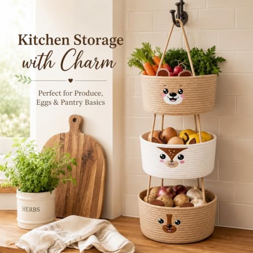 Novabright 3 Tier over The Door Hanging Basket Organizer with Hooks - Image 6