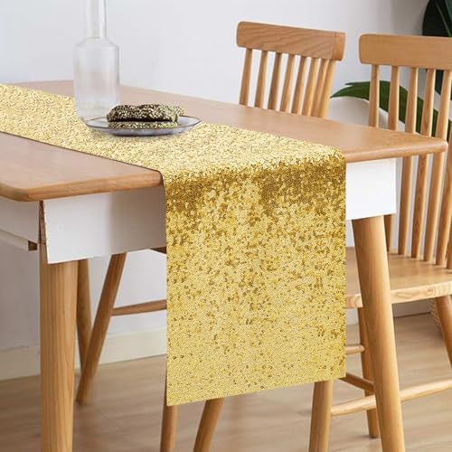 10 Packs 12 x 72 inches Gold Sequin Table Runner - Image 2