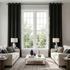 KOUFALL Extra Long Blackout Curtains 105 Inch,Gothic Curtains By Size 104 Length 2 Panels,Black by KOUFALL