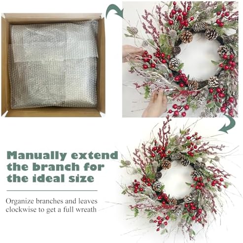 Winter Front Door Wreath 26 Inch Winter Birch - Image 4