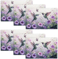 Hummingbird Spring Placemats Set of 6, 12x18 Inch Summer Bird Table Place Mat Floral Flower Washable Non-Slip Heat Resistant Fabric Placement Mats for Dining Kitchen Indoor Outdoor Decor by UIAMT