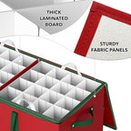 Simple Houseware 128 Christmas Ornament Storage Box with Adjustable Divider - Image 6