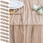 Cheesecloth Table Runner 10FT 12Pcs Nude Pink Boho Gauze Sheer Runners by Xiomot
