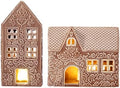 WDS WONDROUS Ceramic Christmas Gingerbread House Decor, Light Up Houses by WDSWONDROUS