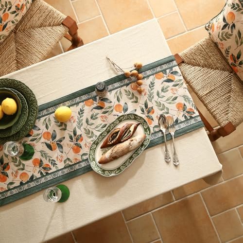 Patdrea Designer Vintage French Linen Table Runner,12"X71"-Palladin A - Image 6