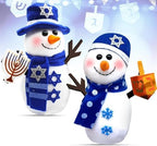 TURNMEON Hanukkah Decorations - 2 Pack Chanukah Plush Snowman Doll Hold Menorah & Dreidel,Hanukkah Gnomes Home Indoor Holiday Party Decor Chanukah Ornaments Table Hanukkah Gift Idea by TURNMEON