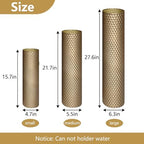 Gold Tall Floor Vase - Set of 3 Brass Large Metal Decorative Vases - Image 5