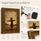 Gold Framed Scarecrow Wall Art, Autumn Farmhouse Canvas Print, 24x16 - Image 2
