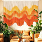 Tiamon Boho Wall Decor - 59''W x 35.4'' L Macrame Wall Hanging Dip-Dye Large Tapestry Art for Home Bathroom Farmhouse Bedroom Living Room Office Natural Modern Rustic Decoration - Image 4