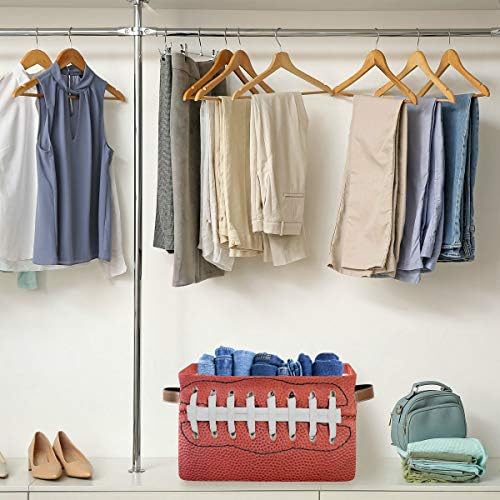 Storage Basket Cube American Football Laces Large Collapsible Toys Storage Box Bin Laundry Organizer for Closet Shelf Nursery Kids Bedroom,15x11x9.5 in,2 Pack - Image 4